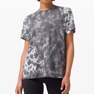lululemon All Yours Boyfriend Tee Women's Cloud Wash Tie Dye Gray Short Sleeve